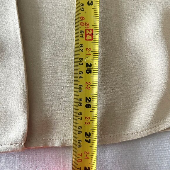 Theory Taupe Silk Blouse Sz L - Picture 6 of 7